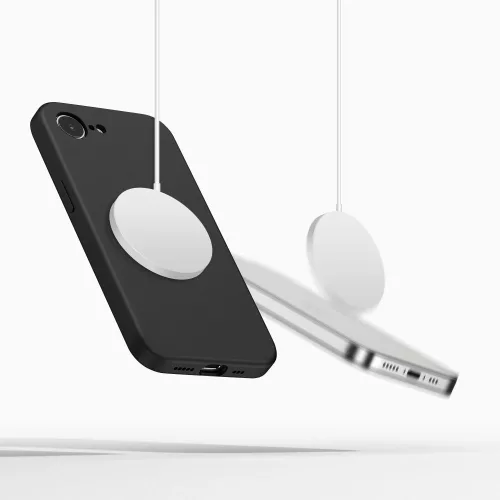 Tech-protect silicone magsafe iphone 16e / 17e fekete szilikon tok