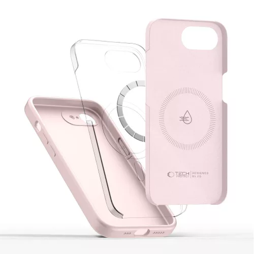 Tech-protect silicone magsafe iphone 16/17 pink pearl tok