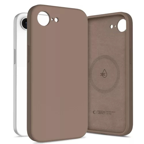 Tech-protect silicone magsafe iPhone 16e / 17e telefontok csokoládébarna