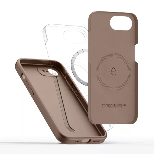 Tech-protect silicone magsafe iPhone 16e / 17e telefontok csokoládébarna
