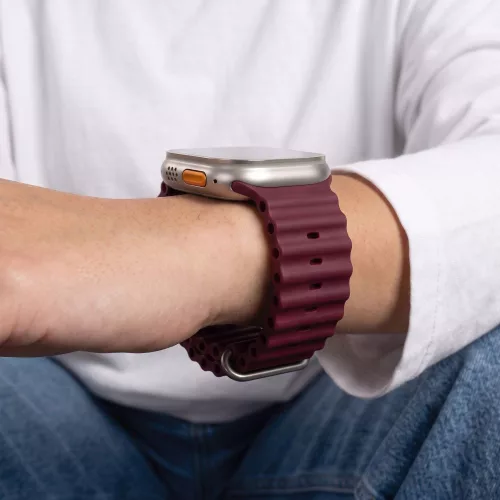Tech-Protect Iconband Pro Apple Watch szíj 44/45/46/49 mm - Deep Burgundy