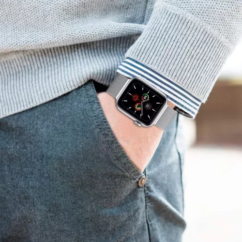 Tech-Protect Milaneseband Apple Watch szíj 44/45/46/49 mm - fekete