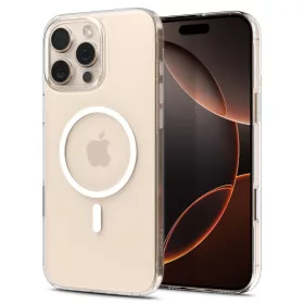   Spigen Thin Fit 'T' Mag MagSafe tok Apple iPhone 16 Pro készülékhez – Átlátszó/fehér