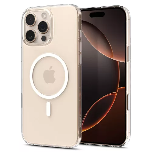 Spigen Thin Fit 'T' Mag MagSafe tok Apple iPhone 16 Pro készülékhez – Átlátszó/fehér