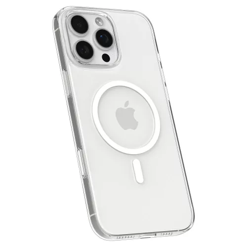 Spigen Thin Fit 'T' Mag MagSafe tok Apple iPhone 16 Pro készülékhez – Átlátszó/fehér