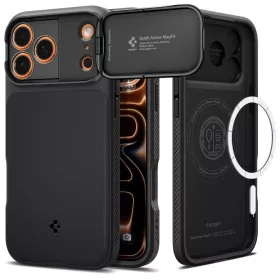   Spigen Optik Armor Mag MagSafe tok Apple iPhone 17 Pro Max készülékhez – Fekete
