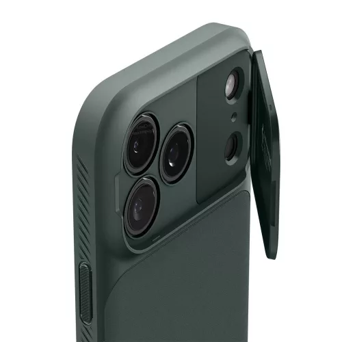 Spigen Optik Armor Mag MagSafe tok Apple iPhone 17 Pro Max készülékhez – Mélyzöld