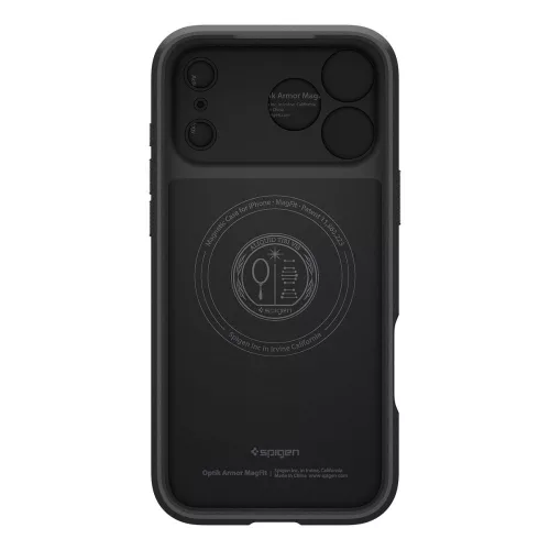 Spigen Optik Armor Mag MagSafe tok Apple iPhone 17 Pro készülékhez – Fekete