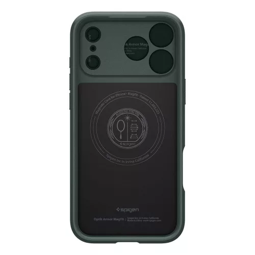 Spigen Optik Armor Mag MagSafe tok Apple iPhone 17 Pro készülékhez – Mélyzöld