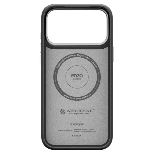 Spigen Enzo Aramid 'T' Mag MagSafe tok Apple iPhone 17 Pro készülékhez – Fekete/ezüst
