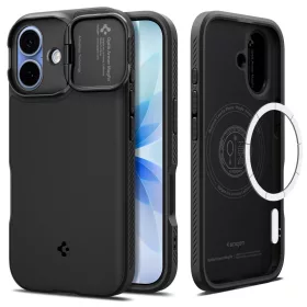   Spigen Optik Armor Mag MagSafe tok Apple iPhone 17 készülékhez – Fekete