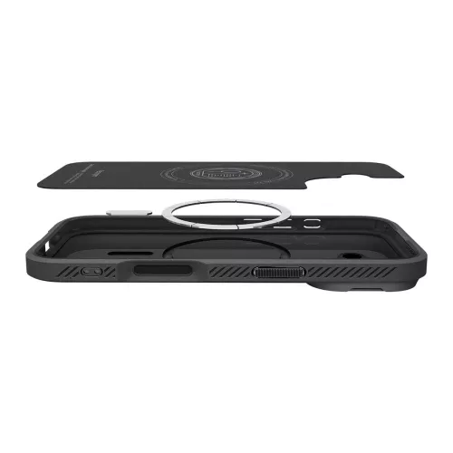 Spigen Optik Armor Mag MagSafe tok Apple iPhone 17 készülékhez – Fekete
