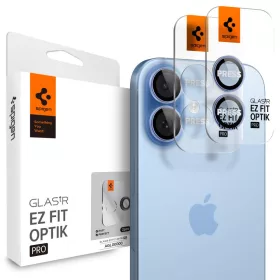   Spigen Optik Pro Glas.tR EZ Fit kameravédő (2-pack) Apple iPhone 16 készülékhez – Átlátszó