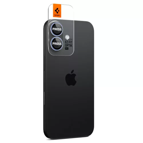 Spigen Optik Pro Glas.tR EZ Fit kameravédő (2-pack) Apple iPhone 16 készülékhez – Átlátszó