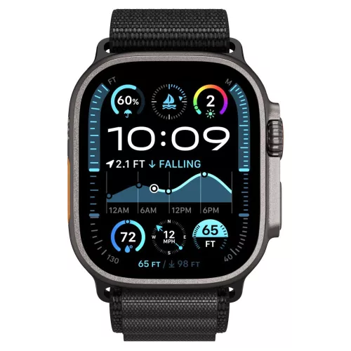 Spigen WBF1 Band Apple Watch 8/9/10/11/SE/Ultra (44/45/46/49 mm) szíj - fekete