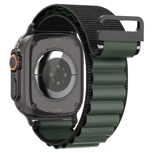 Spigen WBF1 Band Apple Watch 8/9/10/11/SE/Ultra (44/45/46/49 mm) szíj - fekete/zöld