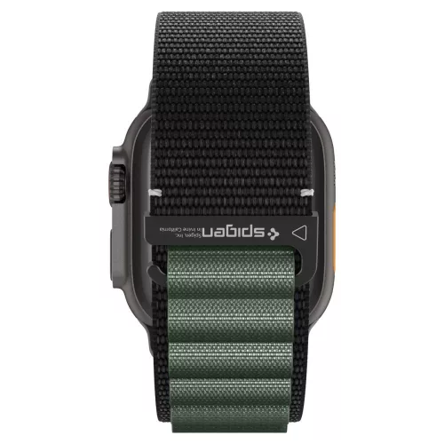 Spigen WBF1 Band Apple Watch 8/9/10/11/SE/Ultra (44/45/46/49 mm) szíj - fekete/zöld