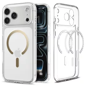  Spigen Ultra Hybrid Mag MagSafe tok Apple iPhone 17 Pro Max készülékhez – Átlátszó/arany