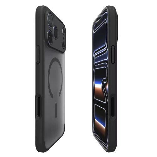 Spigen Ultra Hybrid Mag MagSafe tok Apple iPhone 17 Pro Max készülékhez – Átlátszó/matt fekete