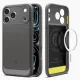 Spigen Rugged Armor Mag MagSafe tok Apple iPhone 17 Pro készülékhez – Szürke