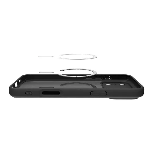 Spigen Ultra Hybrid Mag MagSafe tok Apple iPhone 17 Pro készülékhez – Átlátszó/matt fekete