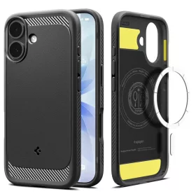   Spigen Rugged Armor Mag MagSafe tok Apple iPhone 17 készülékhez – Matt fekete