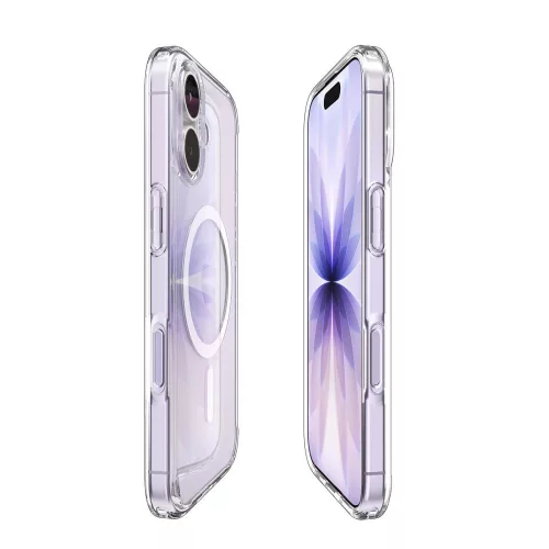 Spigen Ultra Hybrid Mag MagSafe tok Apple iPhone 17 készülékhez – Átlátszó/fehér