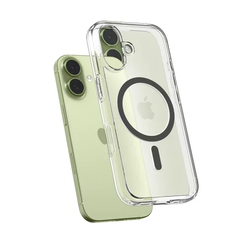 Spigen Ultra Hybrid Mag MagSafe tok Apple iPhone 17 készülékhez – Átlátszó/szürke