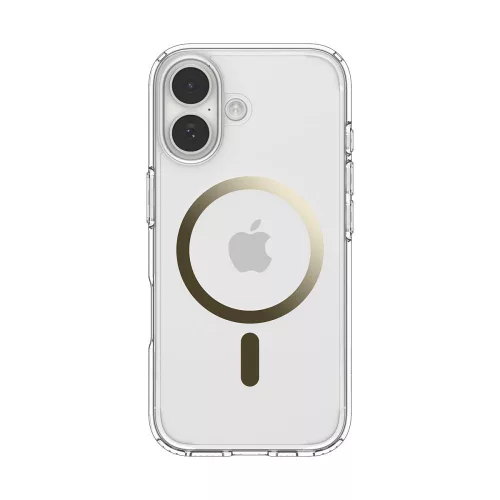 Spigen Ultra Hybrid Mag MagSafe tok Apple iPhone 17 készülékhez – Átlátszó/arany
