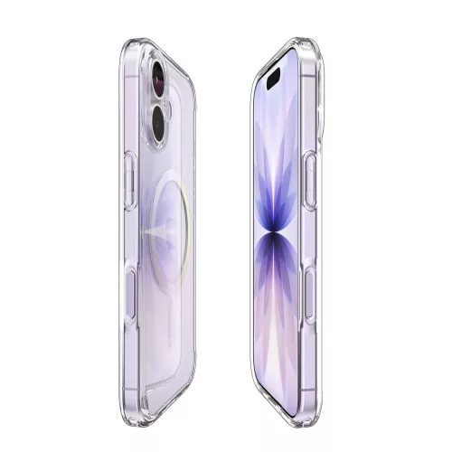 Spigen Ultra Hybrid Mag MagSafe tok Apple iPhone 17 készülékhez – Átlátszó/arany