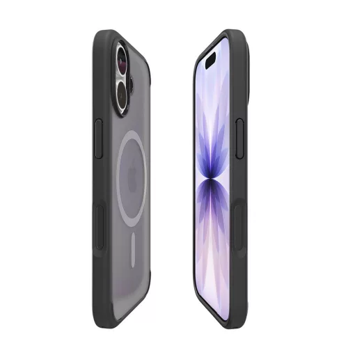 Spigen Ultra Hybrid Mag MagSafe tok Apple iPhone 17 készülékhez – Átlátszó/matt fekete