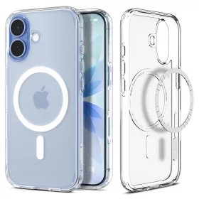   Spigen Ultra Hybrid Mag MagSafe tok Apple iPhone 17 készülékhez – Átlátszó/matt fehér