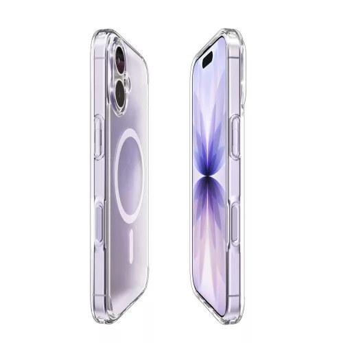 Spigen Ultra Hybrid Mag MagSafe tok Apple iPhone 17 készülékhez – Átlátszó/matt fehér