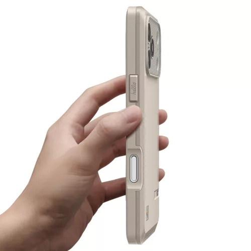 Spigen Classic LS MagSafe tok Apple iPhone 17 Pro Max készülékhez – Kő szürke
