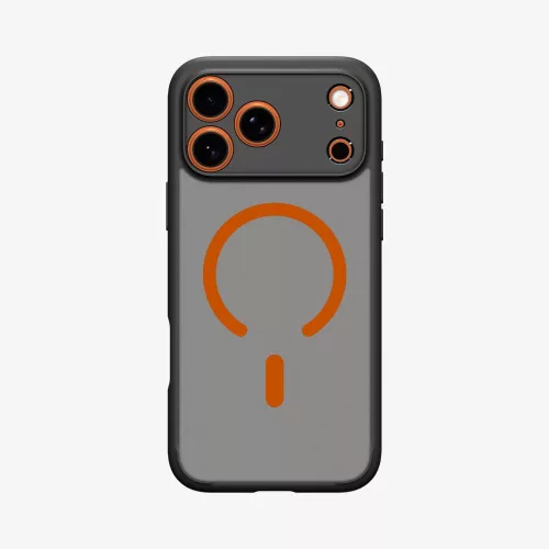 Spigen Ultra Hybrid Mag MagSafe tok Apple iPhone 17 Pro Max készülékhez – Narancssárga/átlátszó