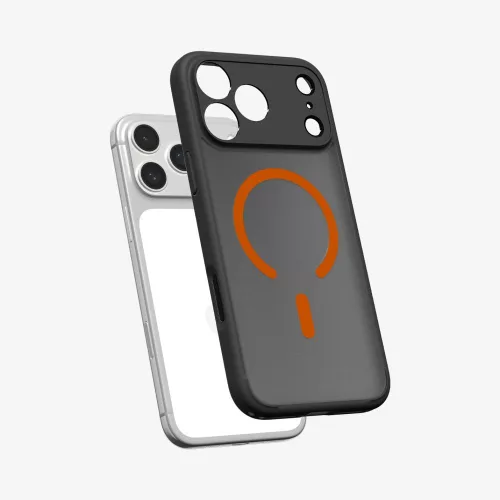Spigen Ultra Hybrid Mag MagSafe tok Apple iPhone 17 Pro Max készülékhez – Narancssárga/átlátszó