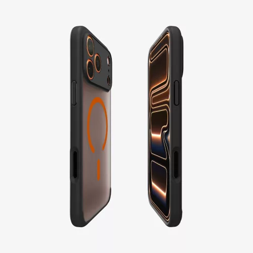 Spigen Ultra Hybrid Mag MagSafe tok Apple iPhone 17 Pro Max készülékhez – Narancssárga/átlátszó