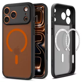   Spigen Ultra Hybrid Mag MagSafe tok Apple iPhone 17 Pro készülékhez – Narancssárga/átlátszó