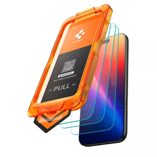 Spigen ALM Glas.tR Slim üvegfólia (3db) Apple iPhone 17 készülékhez – Átlátszó