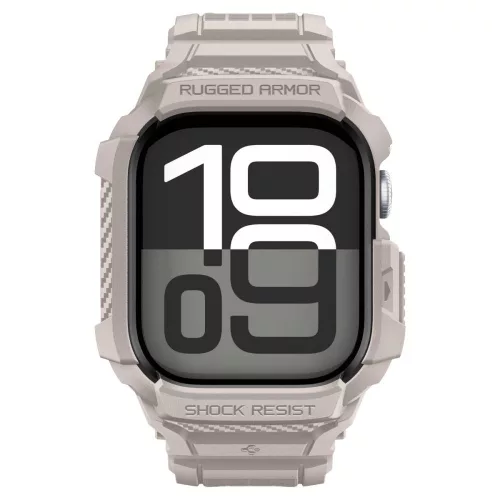 Spigen Rugged Armor Pro V2 Apple Watch 10/11 (42 mm) tok - homokbézs