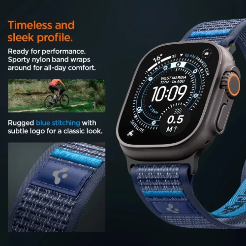 Spigen Athlex Air 2 Apple Watch 8/9/10/11/SE/Ultra (44/45/46/49 mm) szíj - aktív fekete
