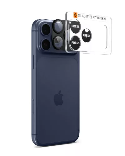 Spigen Optik Pro XL Glas.tR EZ Fit kameravédő Apple iPhone 17 Pro készülékhez – Fekete