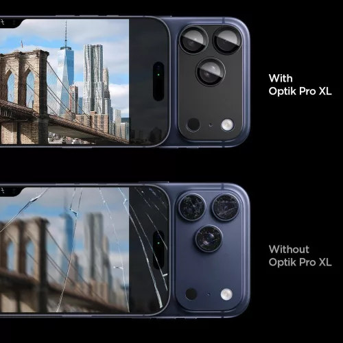 Spigen Optik Pro XL Glas.tR EZ Fit kameravédő Apple iPhone 17 Pro készülékhez – Fekete