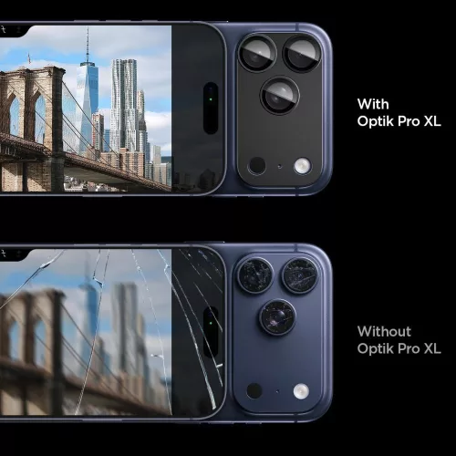 Spigen Optik Pro XL Glas.tR EZ Fit kameravédő Apple iPhone 17 Pro Max készülékhez – Fekete