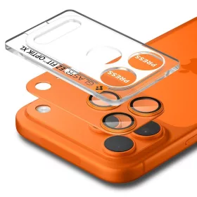   Spigen Optik Pro XL Glas.tR EZ Fit kameravédő Apple iPhone 17 Pro Max készülékhez – Narancssárga