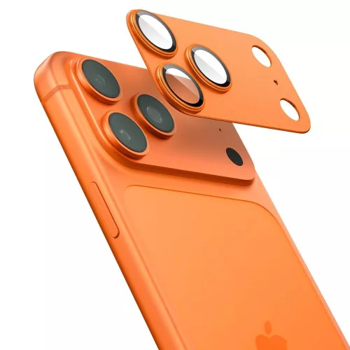 Spigen Optik Pro XL Glas.tR EZ Fit kameravédő Apple iPhone 17 Pro Max készülékhez – Narancssárga