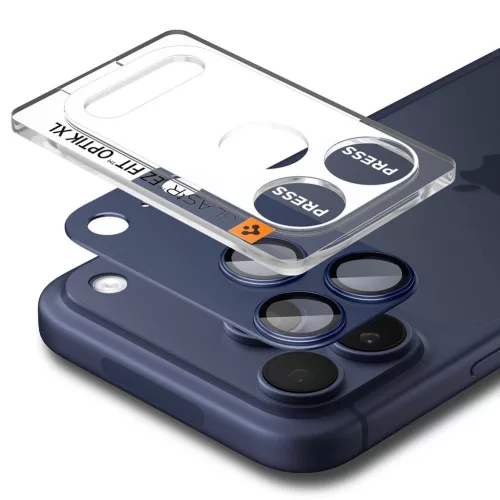 Spigen Optik Pro XL Glas.tR EZ Fit kameravédő Apple iPhone 17 Pro Max készülékhez – Kék