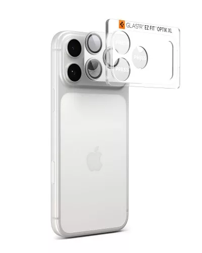 Spigen Optik Pro XL Glas.tR EZ Fit kameravédő Apple iPhone 17 Pro Max készülékhez – Ezüst