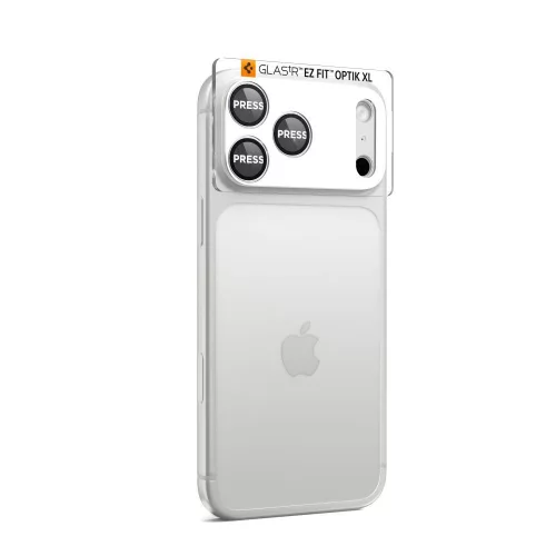 Spigen Optik Pro XL Glas.tR EZ Fit kameravédő Apple iPhone 17 Pro Max készülékhez – Ezüst