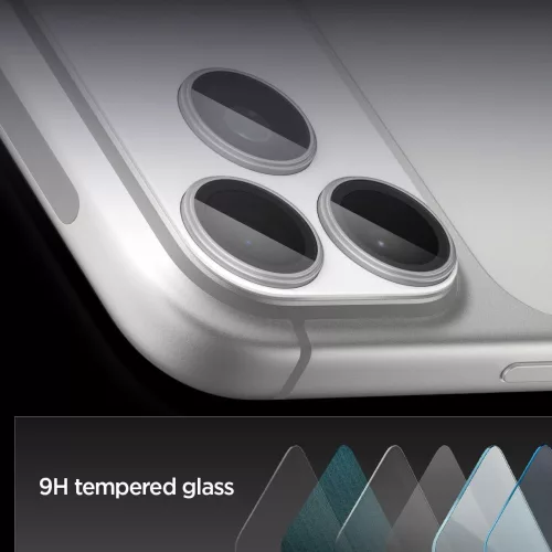 Spigen Optik Pro XL Glas.tR EZ Fit kameravédő Apple iPhone 17 Pro Max készülékhez – Ezüst
